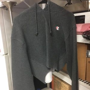 Gray champion crop hoodie
